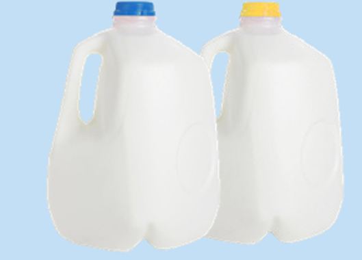 gallon jugs of milk