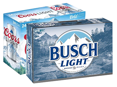 24 pks of Busch Light and Coors Light